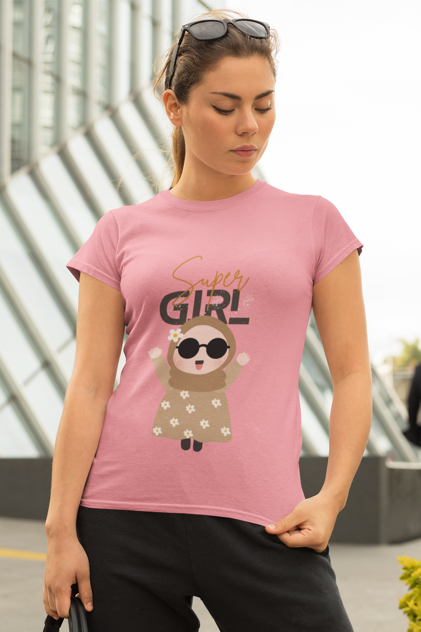 Super Girl – Cute Confidence Girls Classic Crew T-Shirt.
