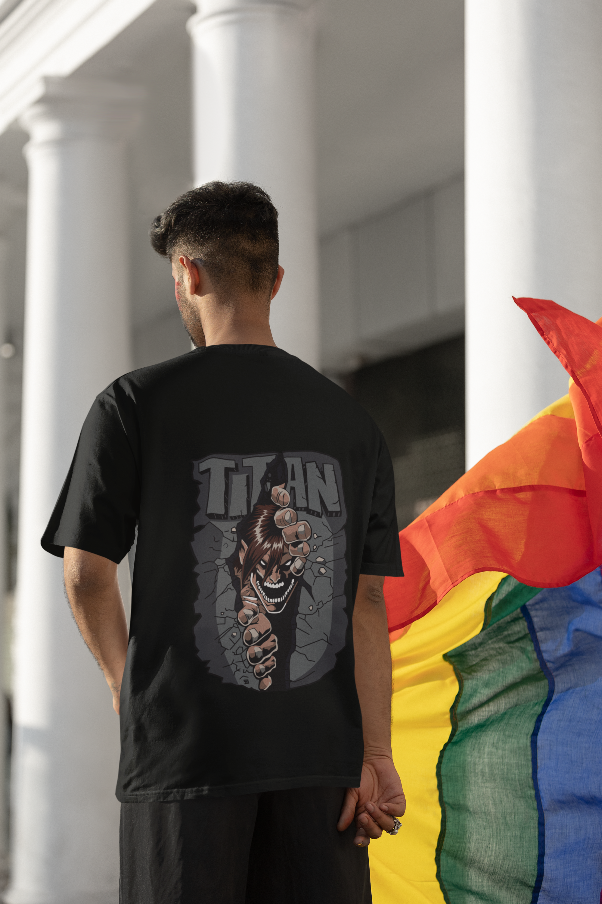 "Break the Wall – Titan Unleashed Unisex Oversized Standard T-Shirt