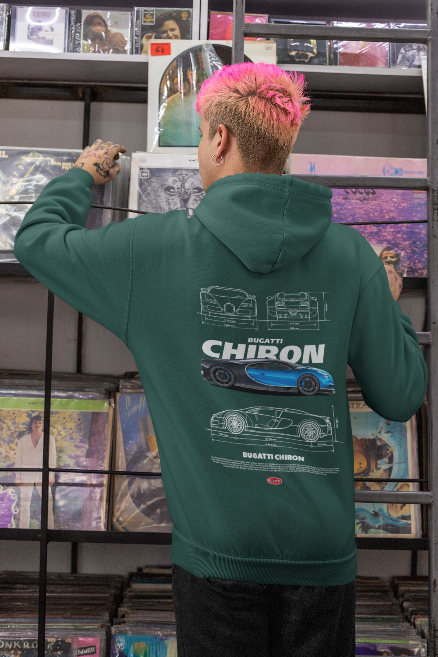 Bugatti Chiron Blueprint Tee – Engineered for Speed Unisex Hoodie.