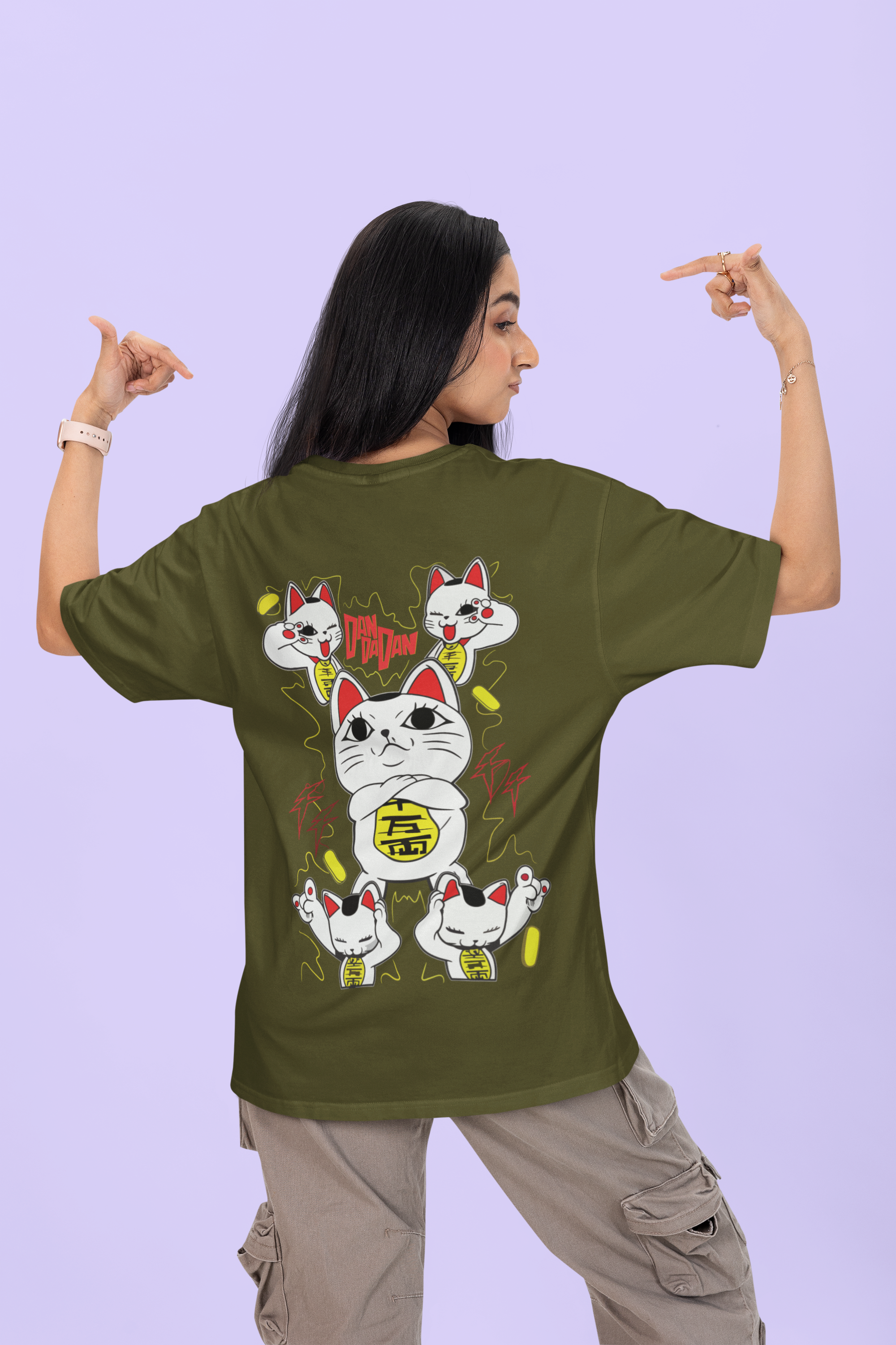 Lucky Cat Uprising – Fortune Street Edition Girls Oversized Classic T-Shirt.