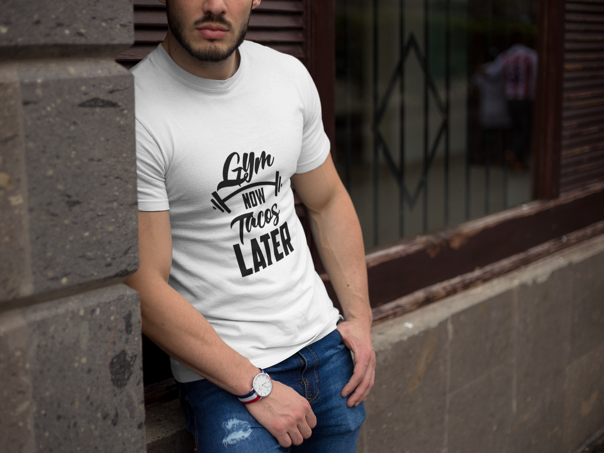 Gym Now, Tacos Later – The Balanced Lifestyle Unisex Classic Crew T-Shirt.