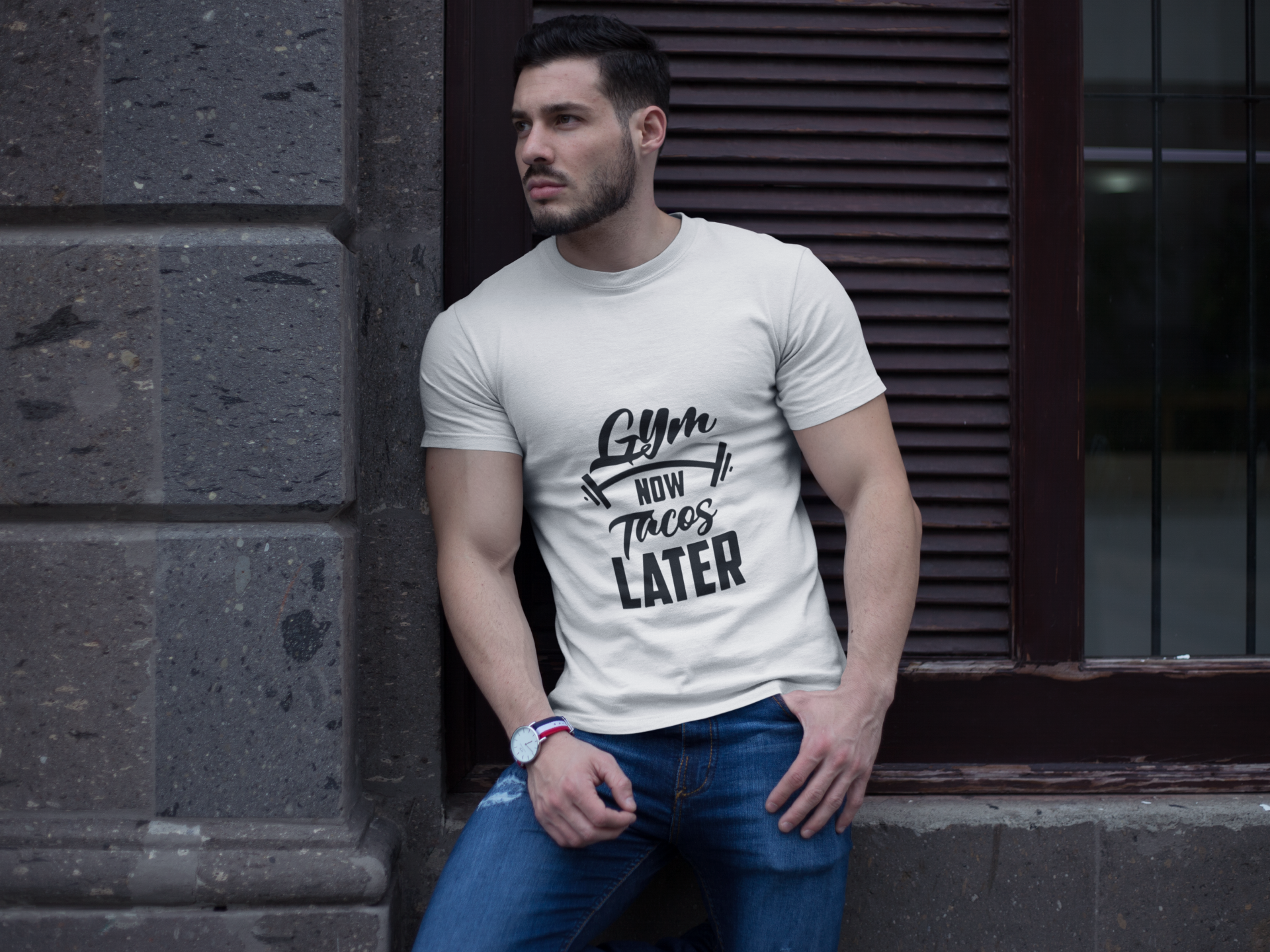 Gym Now, Tacos Later – The Balanced Lifestyle Unisex Classic Crew T-Shirt.
