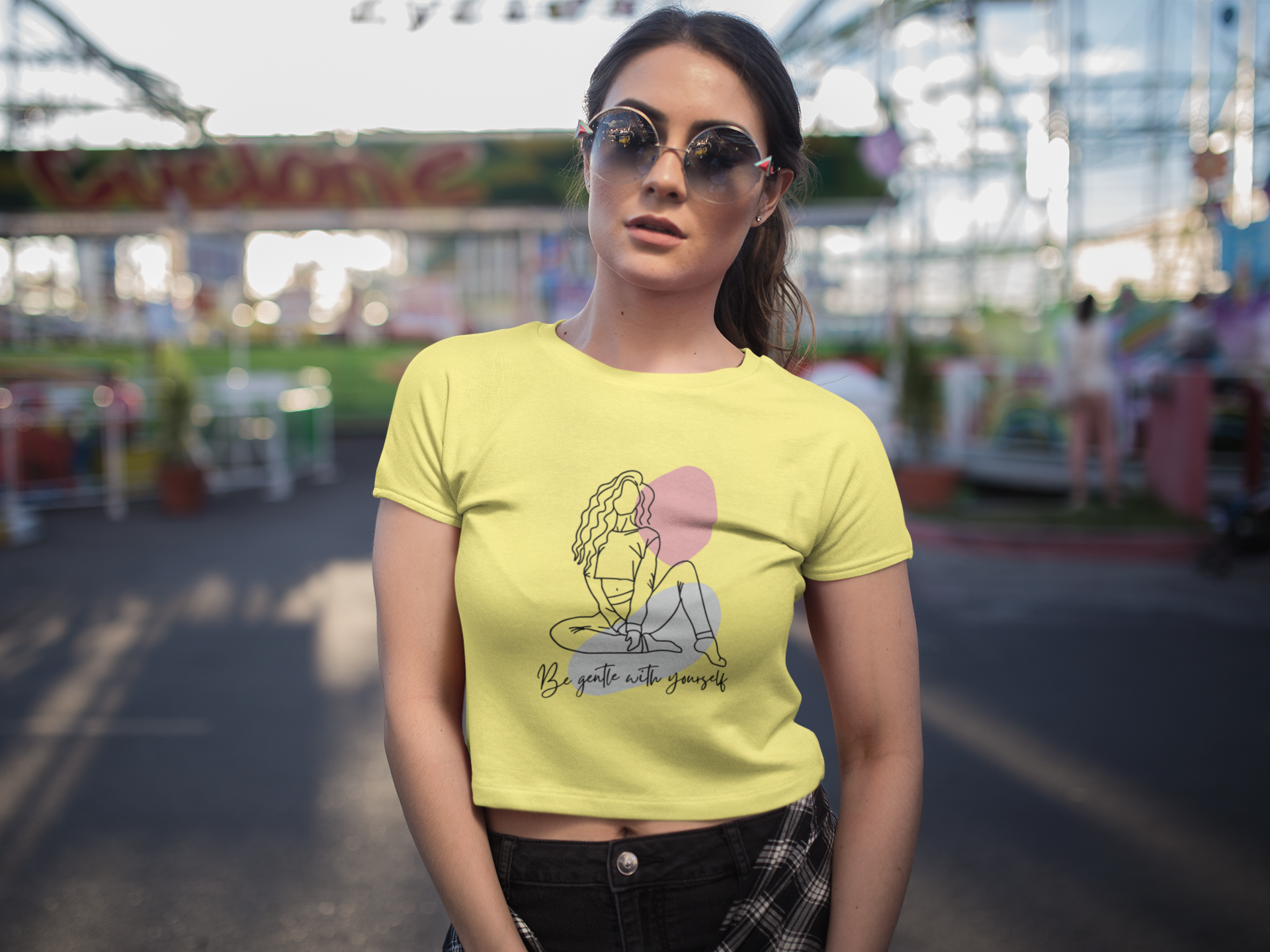 Be Gentle with Yourself” – Minimal Soul Crop Top.