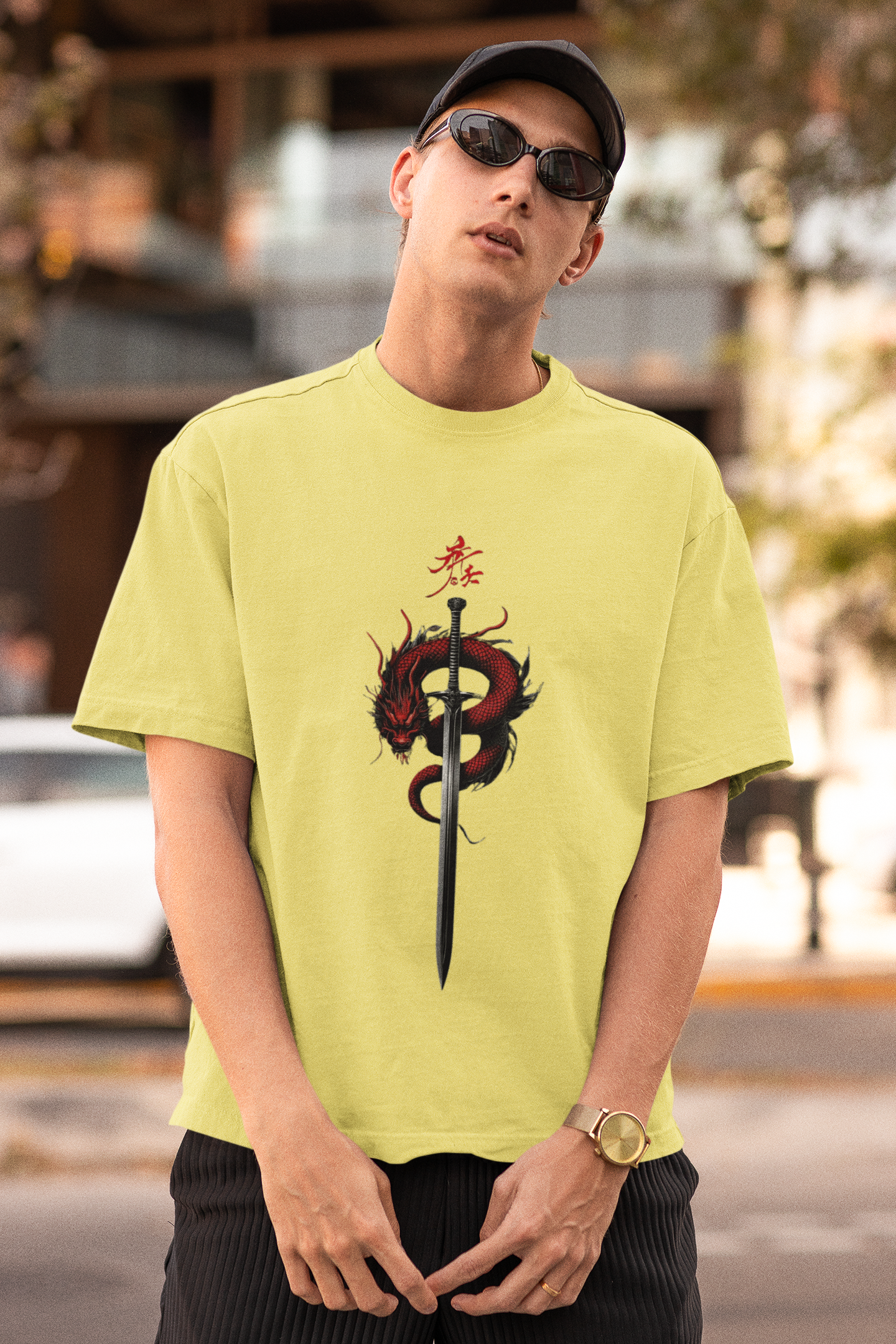 Blood Moon Oath: The Wolfblade Sigil Unisex Oversized Standard T-Shirt.