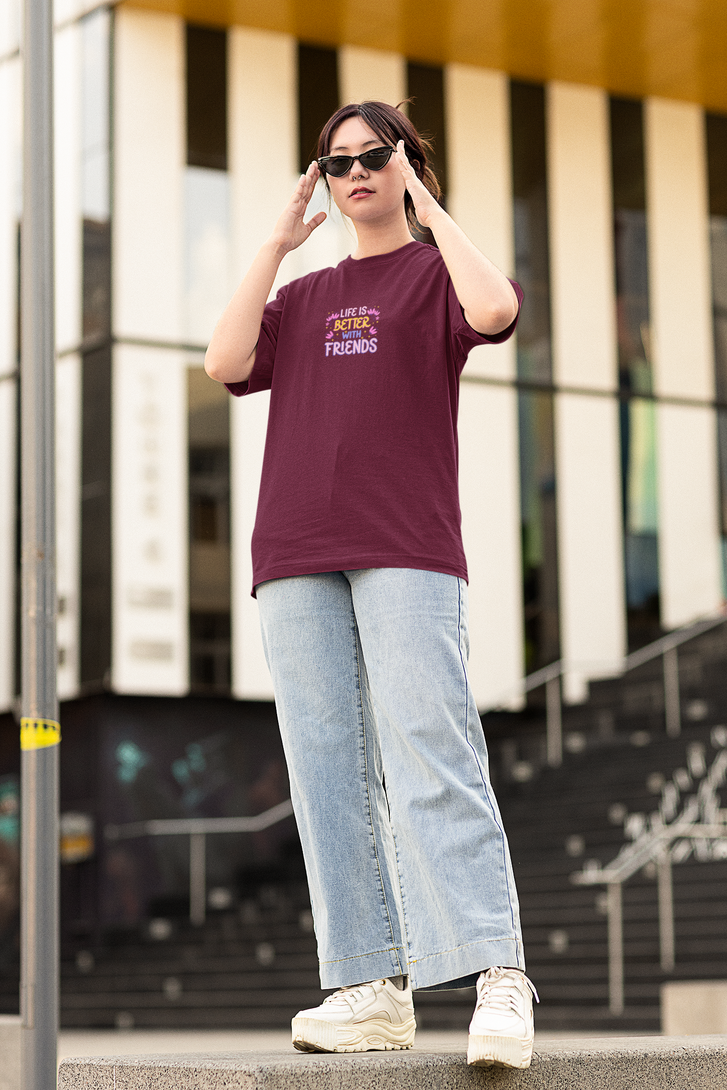 Best Friend Energy: 100% Judgy Unisex Oversized Classic T-Shirt.