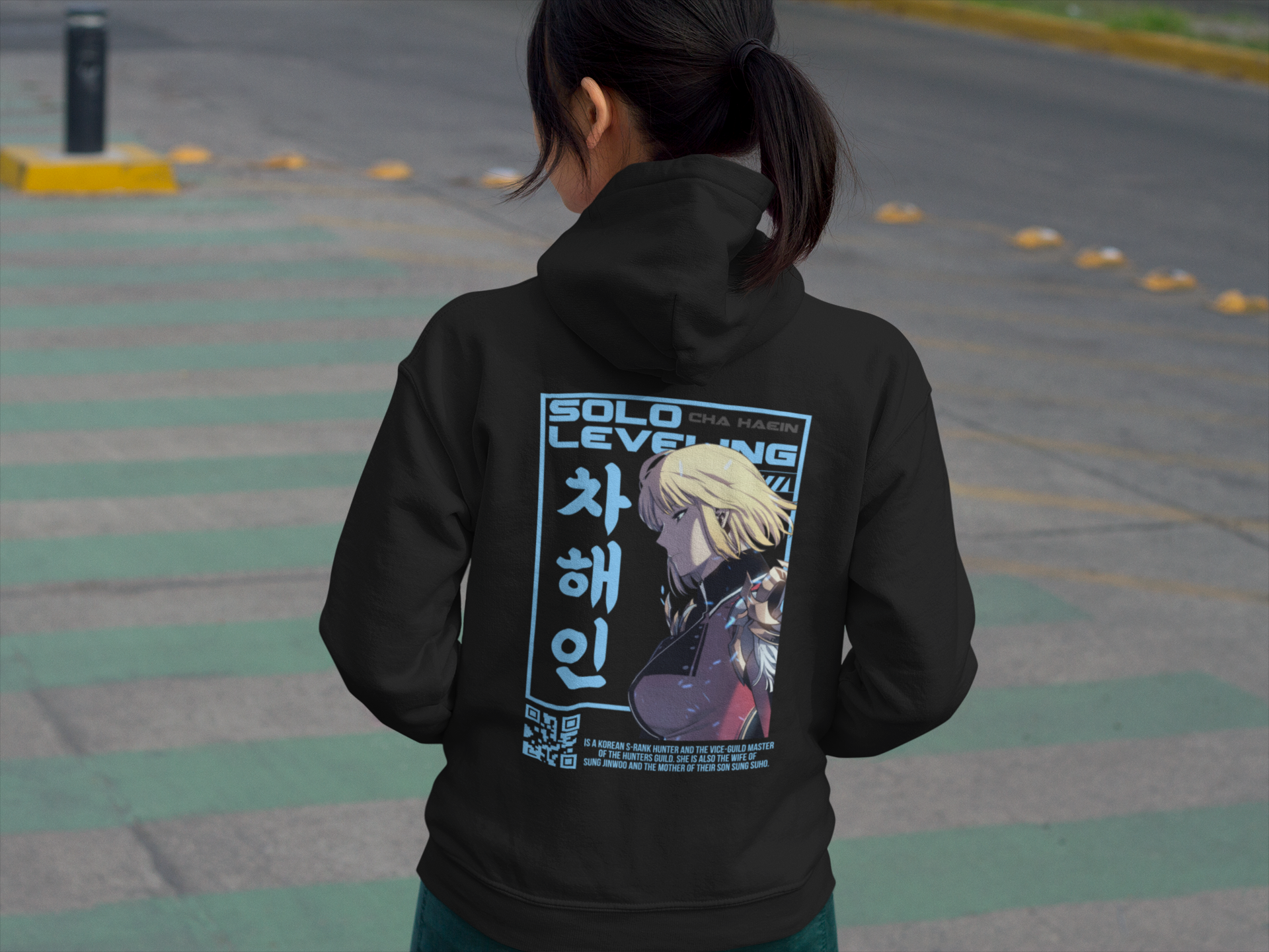 Cha Hae-In – The Blade of Light | Solo Leveling S-Rank Girl Oversized Hoodie.