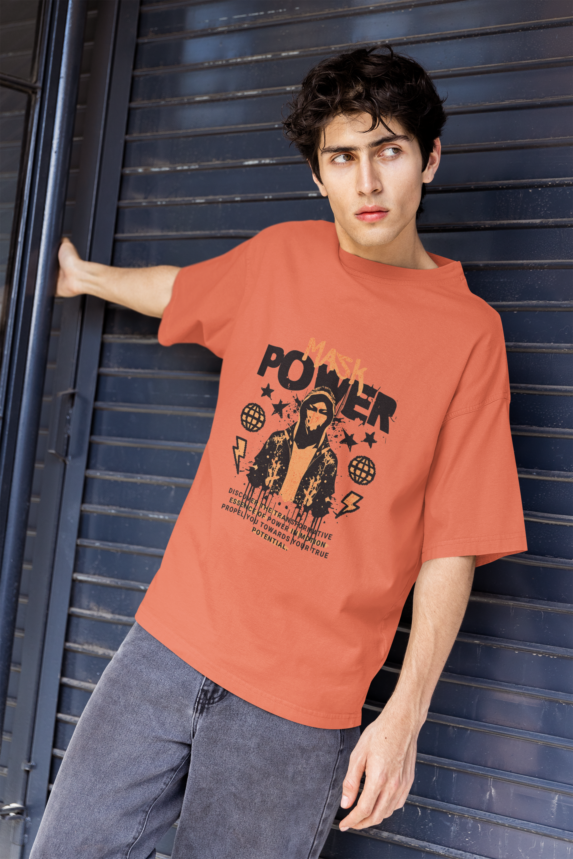 Mask Power: Awaken Your Inner Strength Unisex Oversized Classic T-Shirt.
