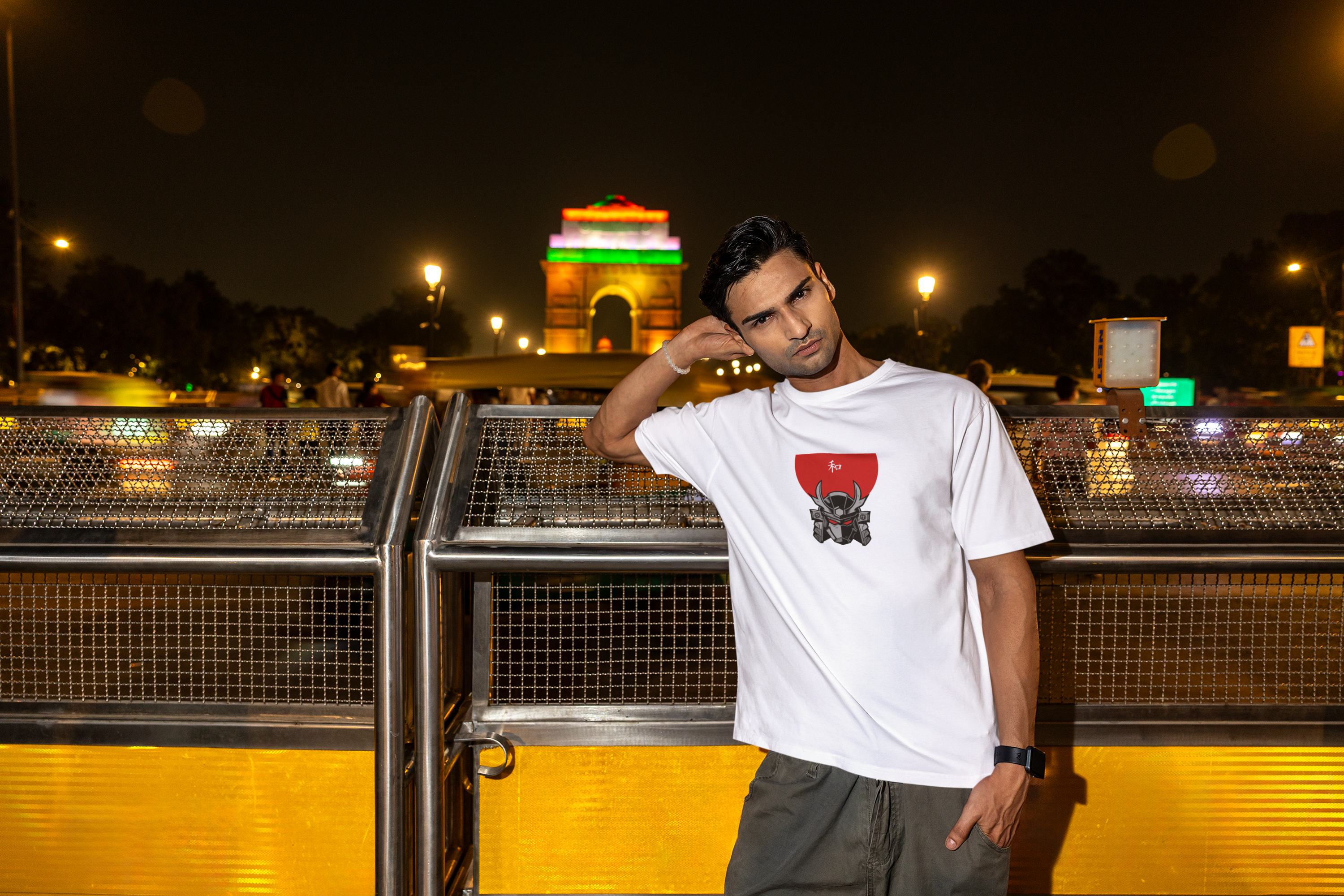 Crimson Shadow: Spirit of the Samurai Unisex Oversized Standard T-Shirt.