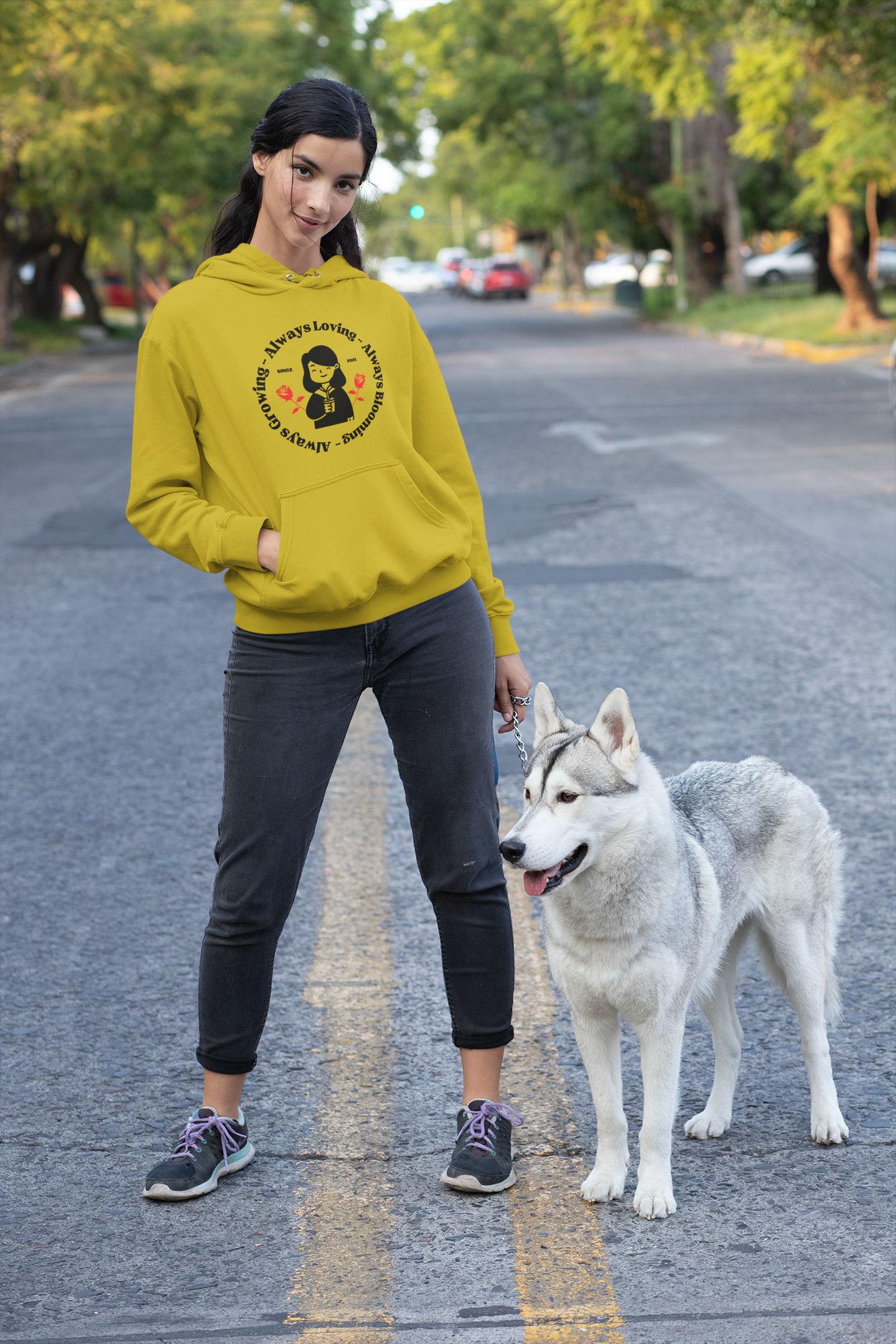 Always Blooming" Girls' Hoodie | Cozy, Positive Vibes & Self-Love.
