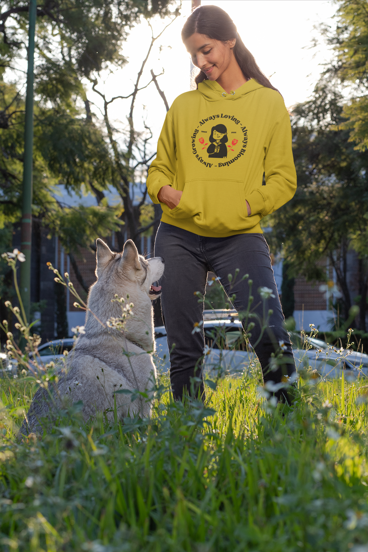 Always Blooming" Girls' Hoodie | Cozy, Positive Vibes & Self-Love.