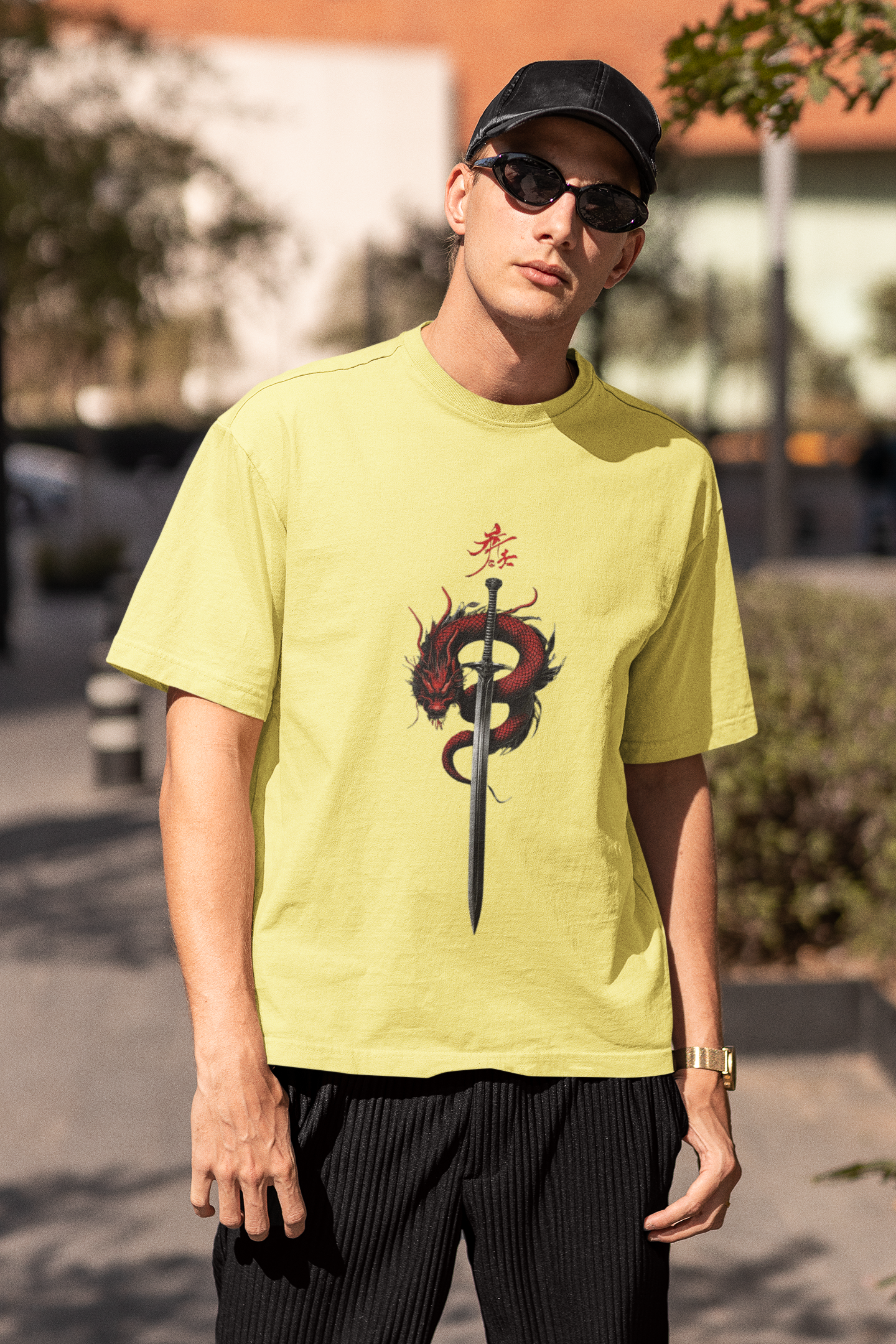 Blood Moon Oath: The Wolfblade Sigil Unisex Oversized Standard T-Shirt.