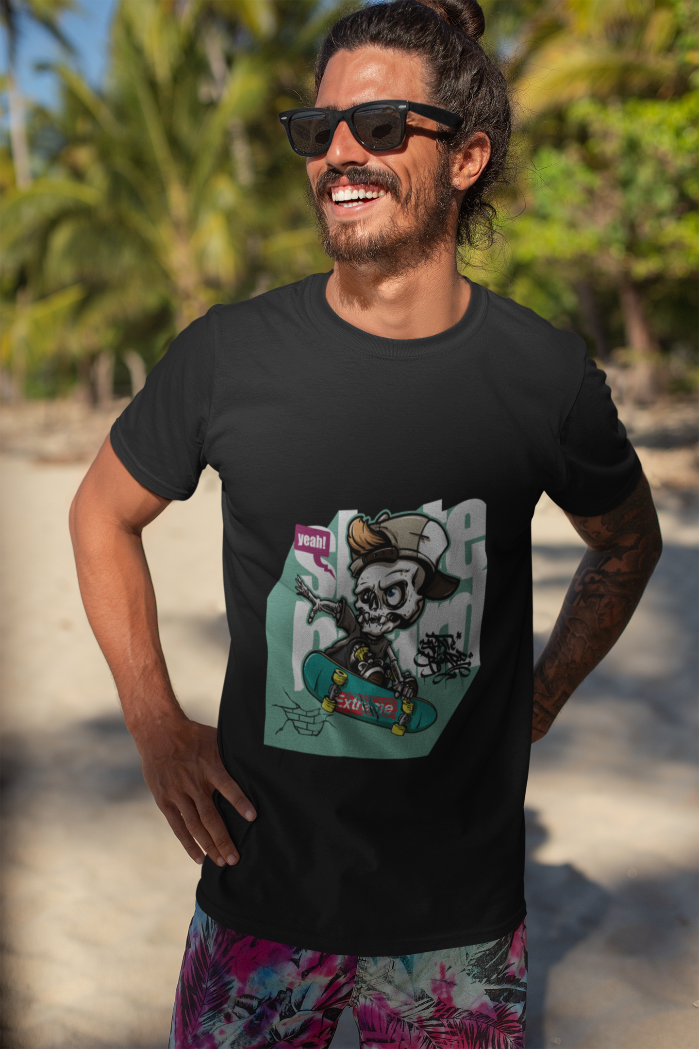 Skater Till Death Graphic Unisex Classic Crew T-Shirt.