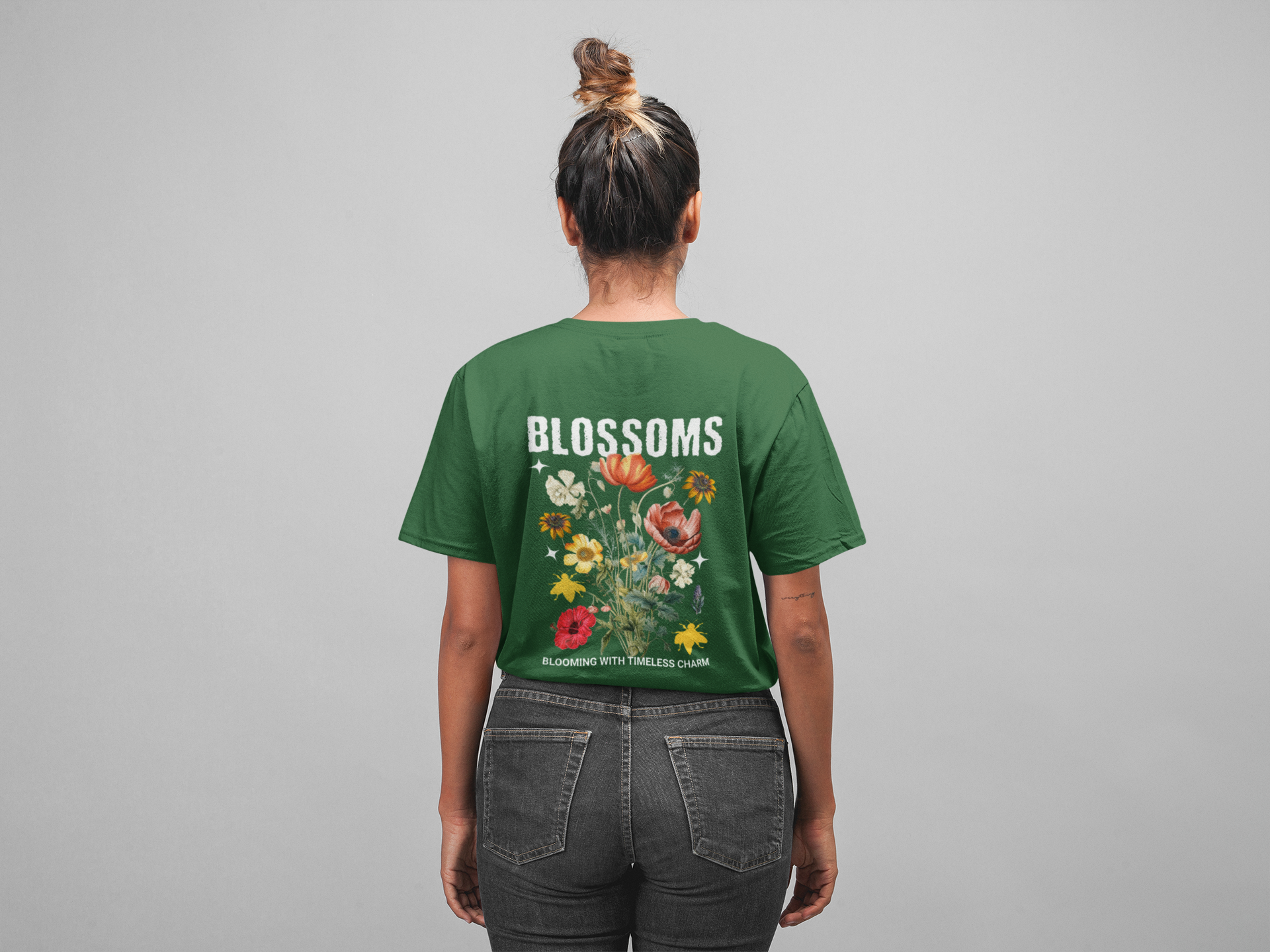BLOSSOMS – The Timeless Bloom Girls Oversized Classic T-Shirt.