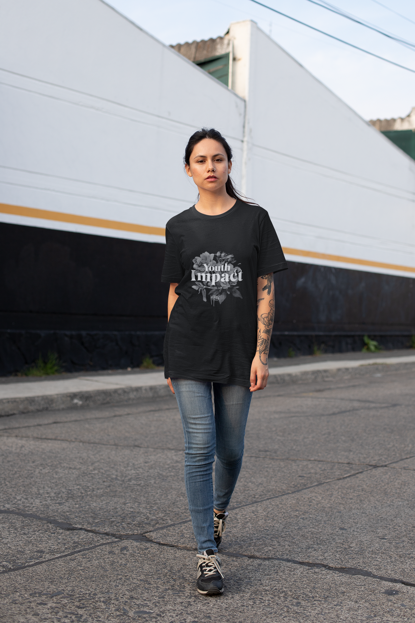 Youth Impact – Spread Love, Not Hate Girls Oversized Standard T-Shirt.