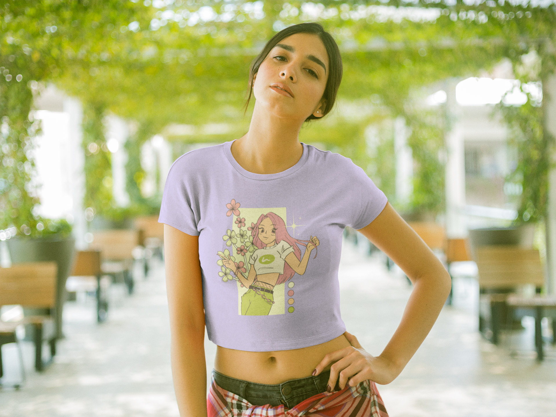 Bloom Vibe Girl – The Energy of Confidence Crop Top.