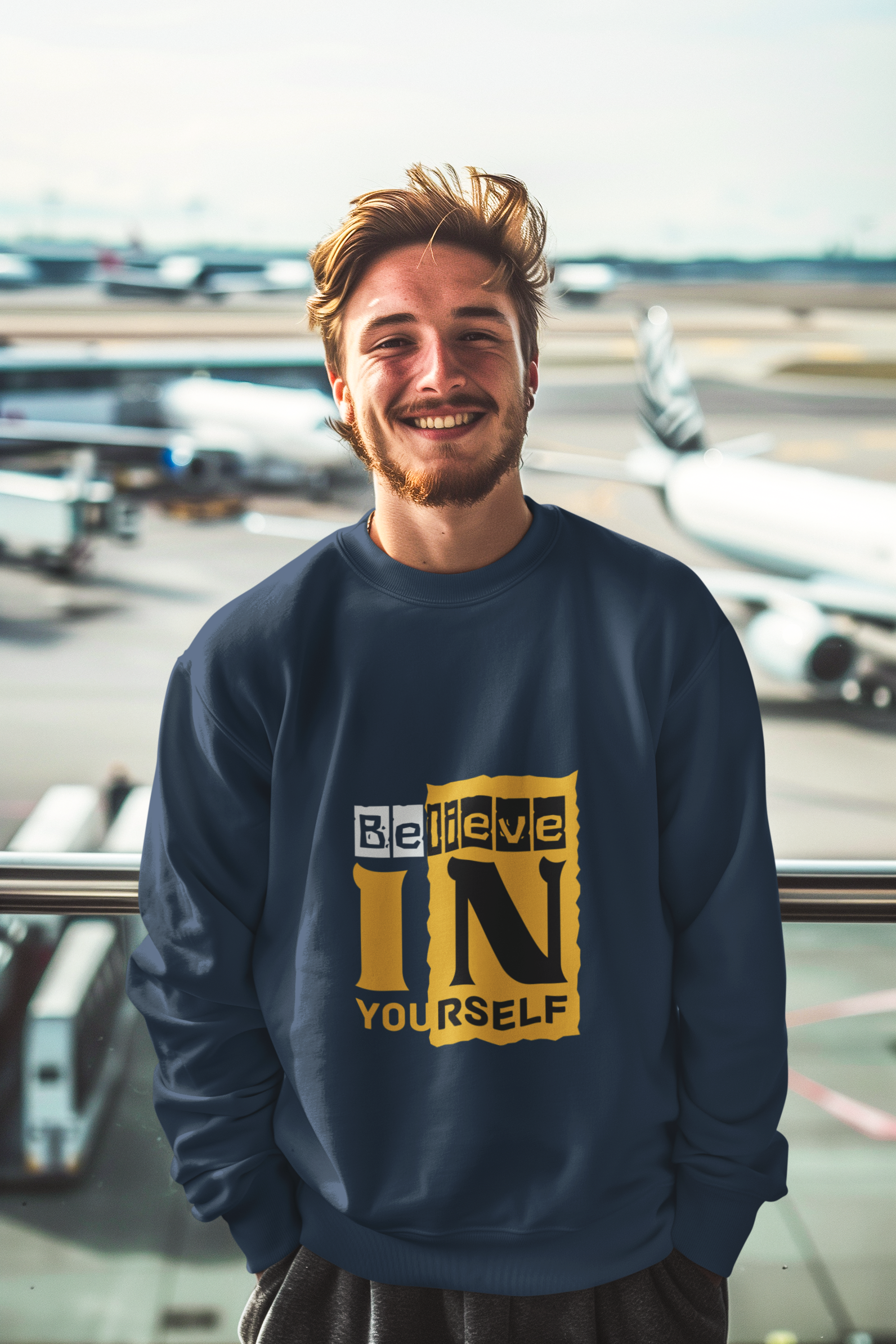 Statement of Confidence: "Believe IN Yourself" Graphic Unisex Sweatshirt.