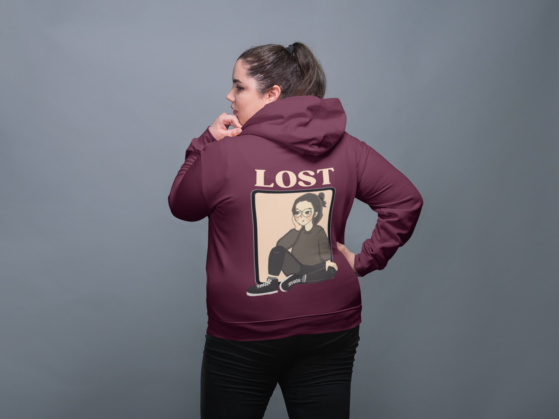 Lost in Thought Girls Hoodie.