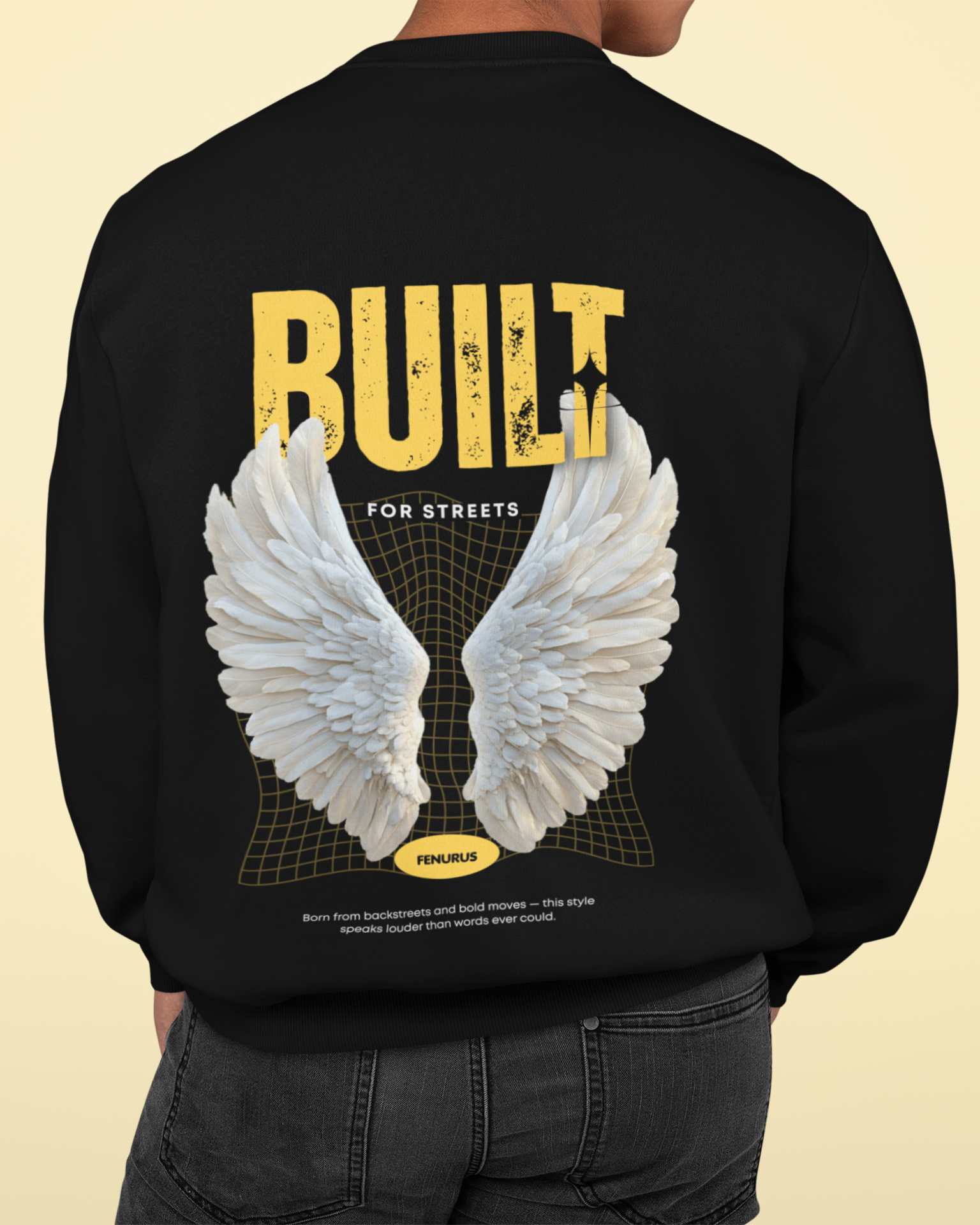 🕊️ Built for Streets – Winged Freedom Unisex Sweatshirt. 🕊️
