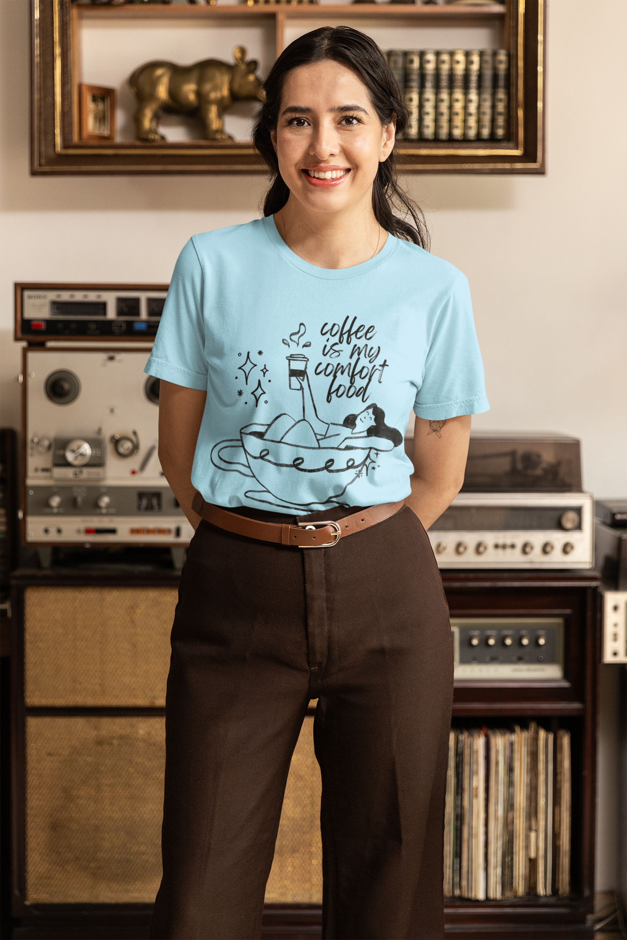 Needs Coffee – Fueled by Love & Lattes Girls Classic Crew T-Shirt.