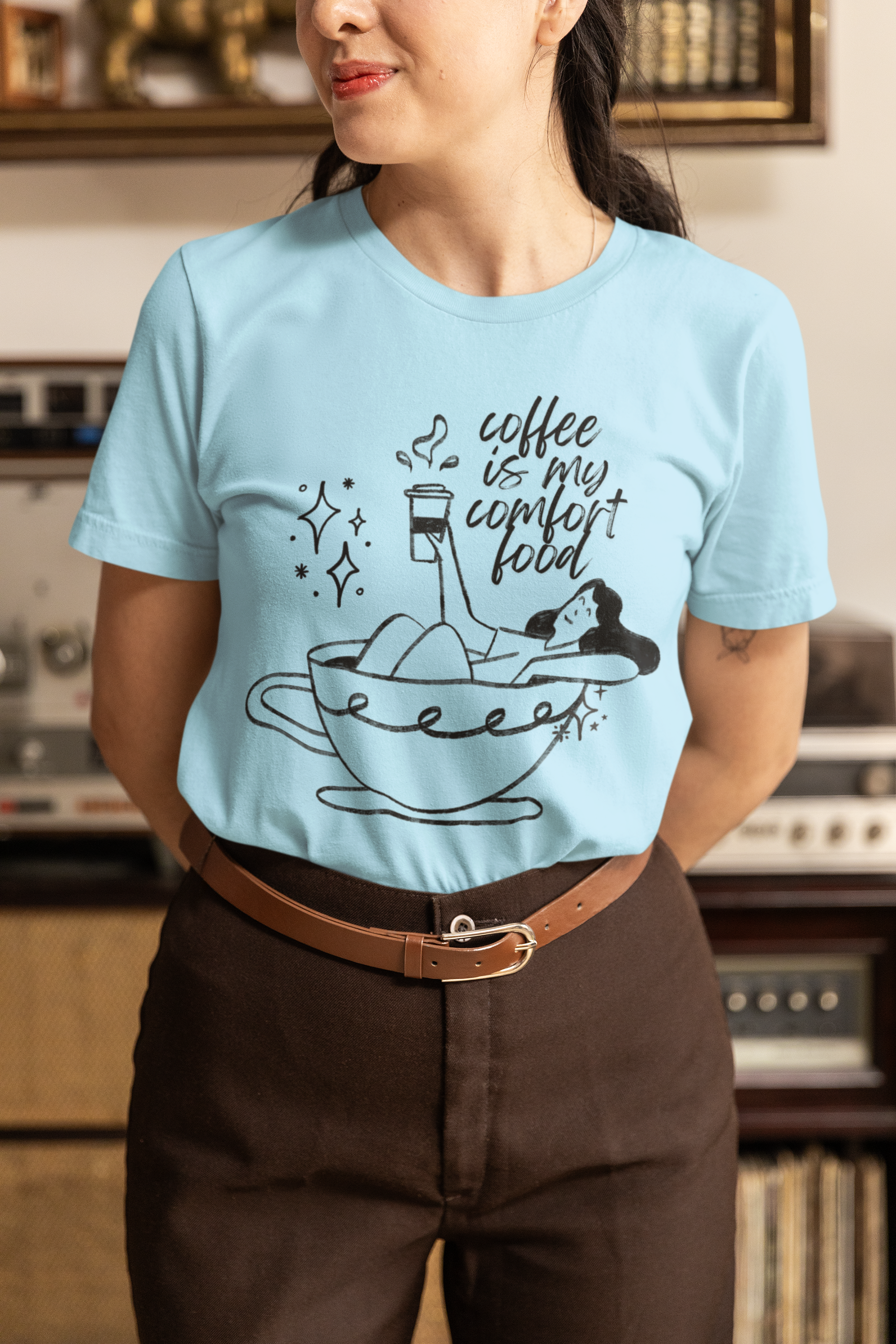 Needs Coffee – Fueled by Love & Lattes Girls Classic Crew T-Shirt.