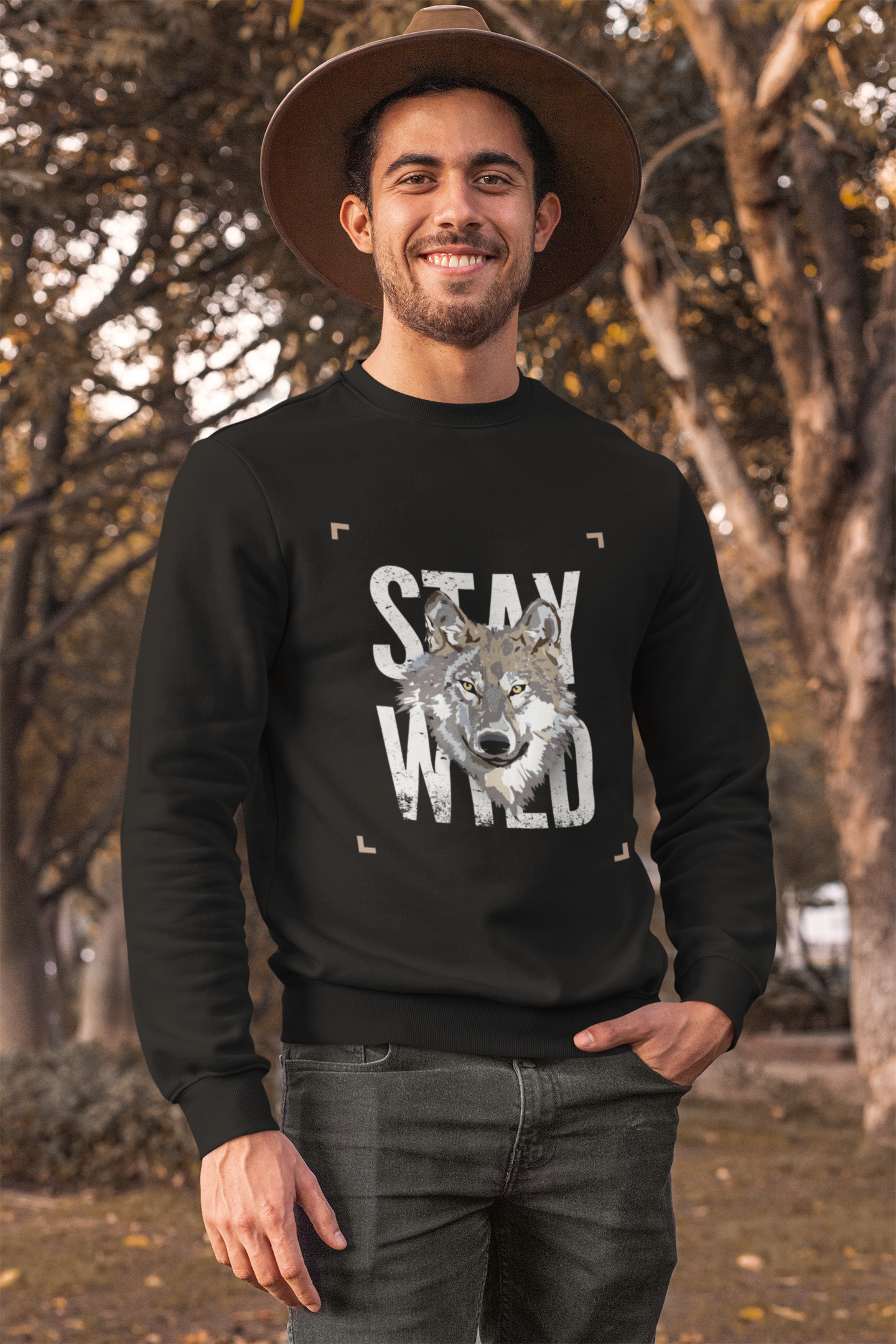 Apex Predator Mindset: "Stay Wild" Alpha Wolf Unisex Sweatshirt.