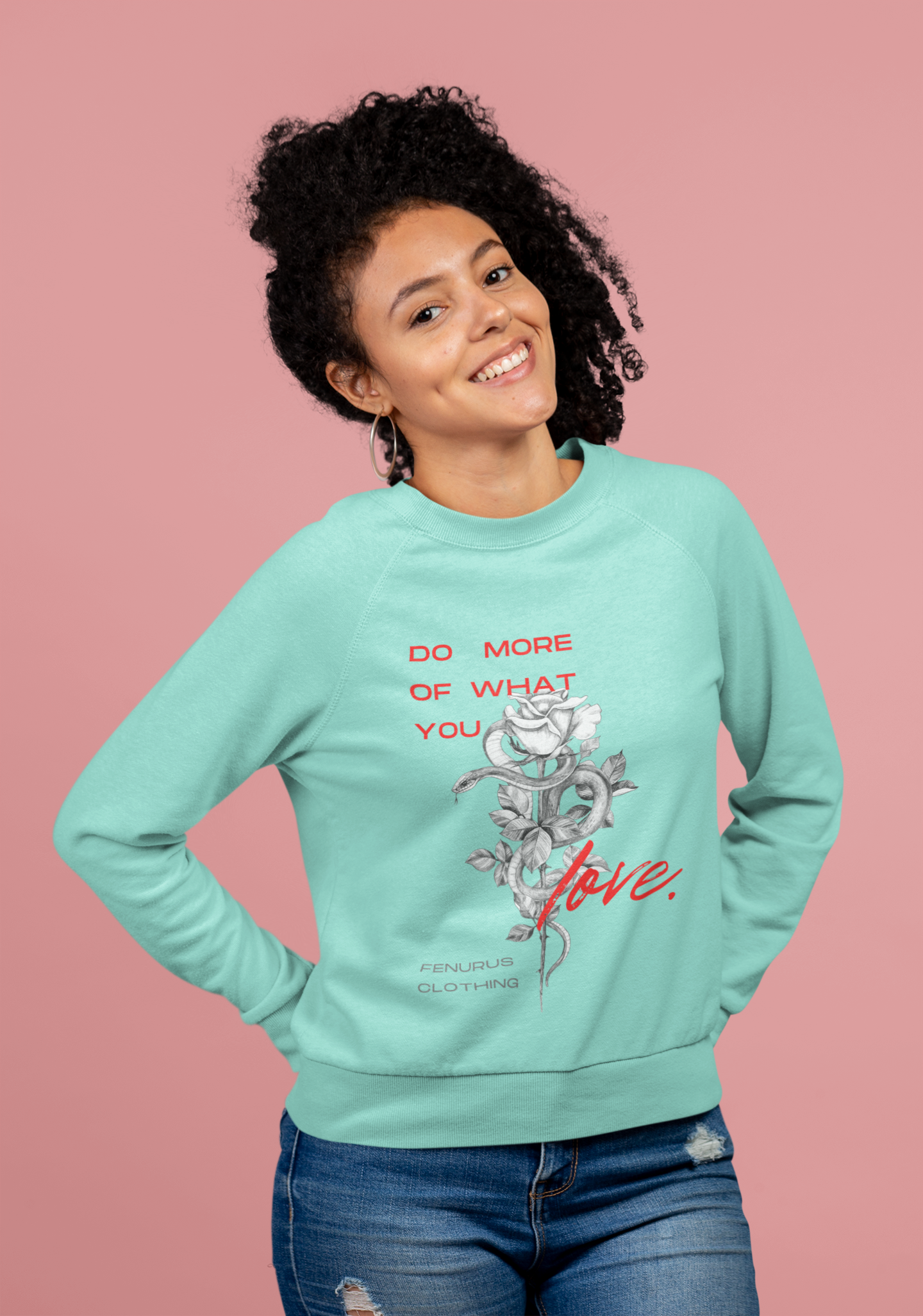 Do What You Love – The Rebel Rose Girls Sweatshirt.