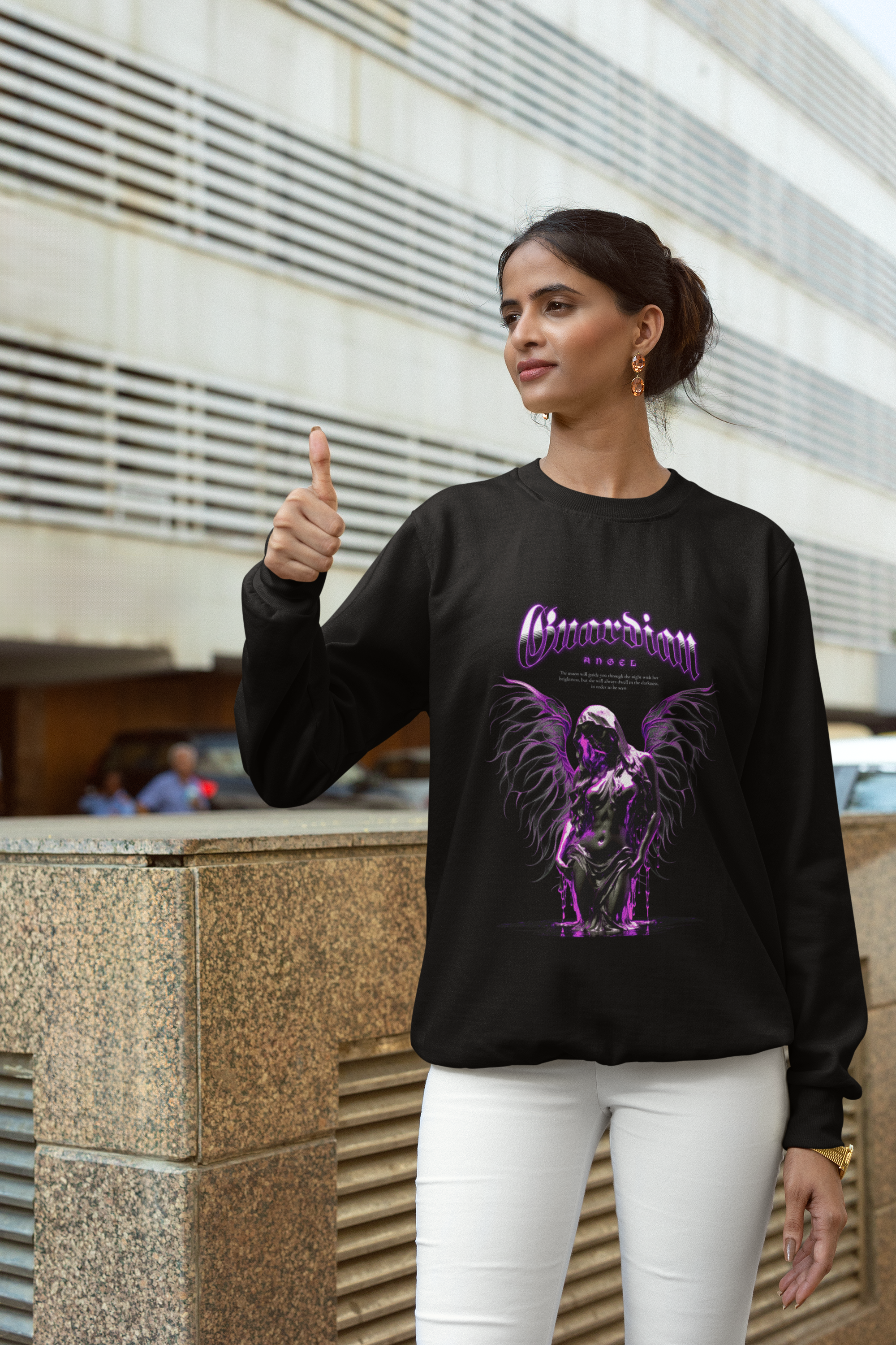 Moonlit Guardian Spirit" Girls' Power & Protection Sweatshirt.
