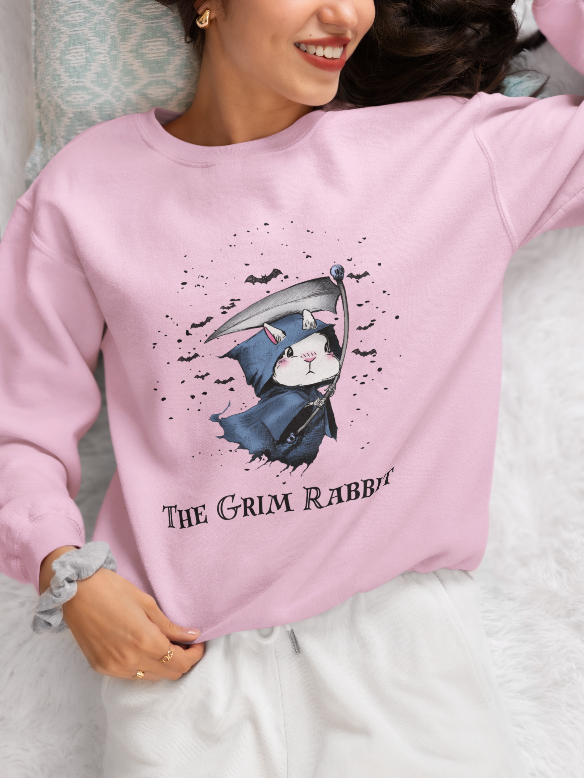 Grim Bunny – Cuteness with a Deadly Edge Girls Sweatshirt.