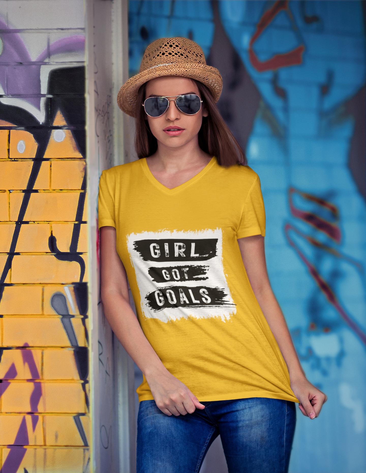 Girl Got Goals – Fearless & Focused Girls Classic Crew T-Shirt.