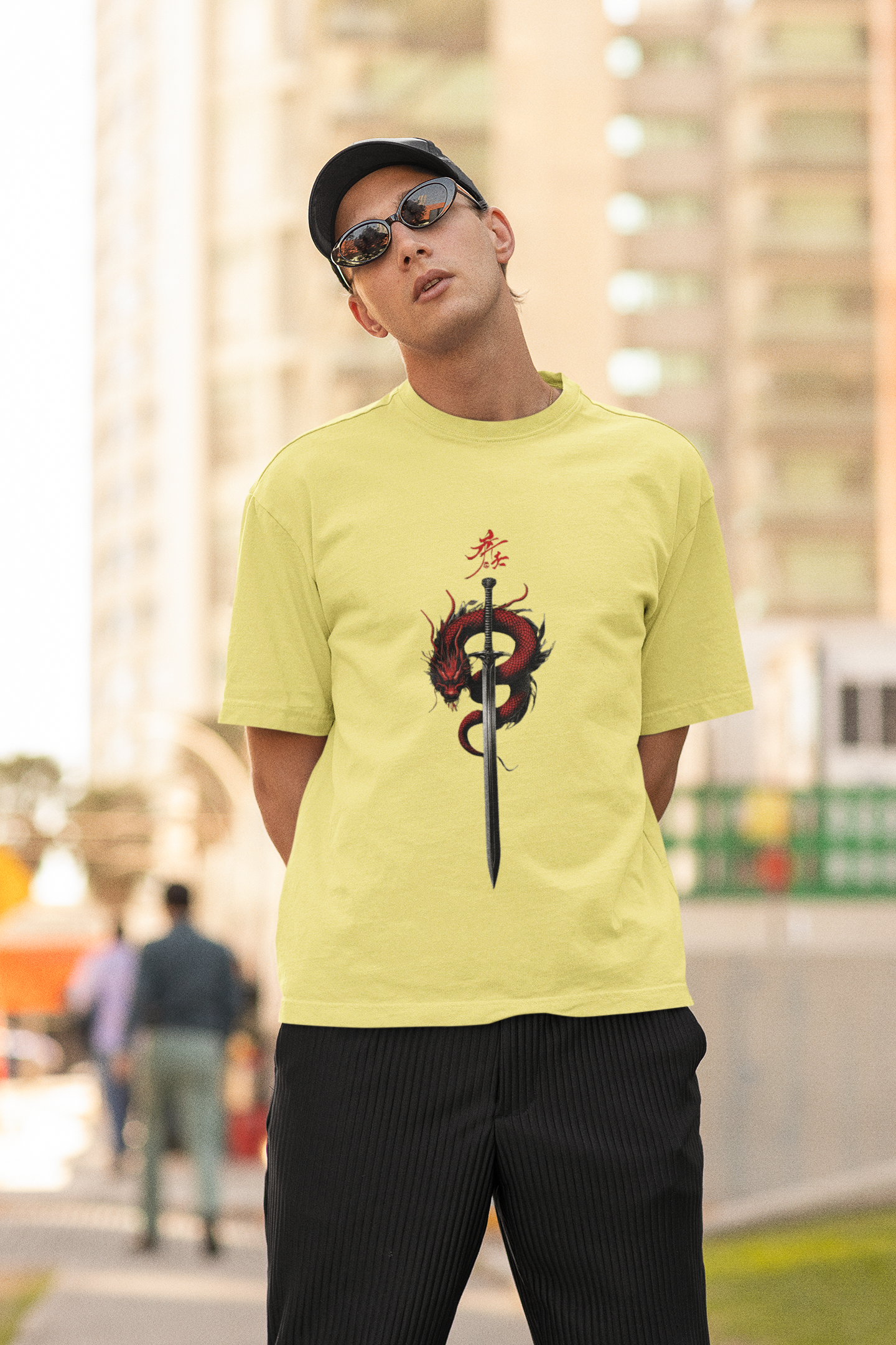 Blood Moon Oath: The Wolfblade Sigil Unisex Oversized Standard T-Shirt.