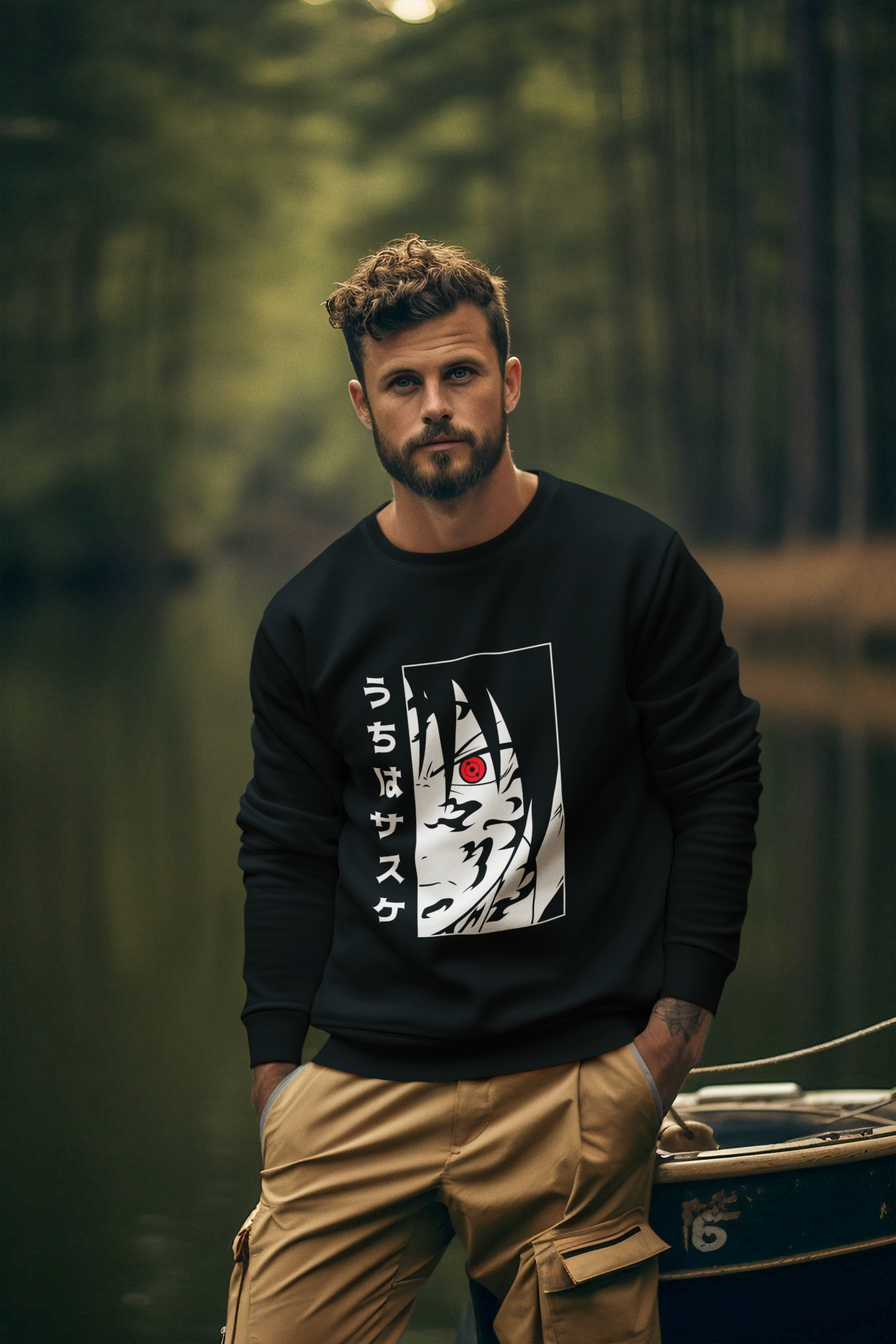 Shadow of the Uchiha Men Oversized Sweatshirt.
