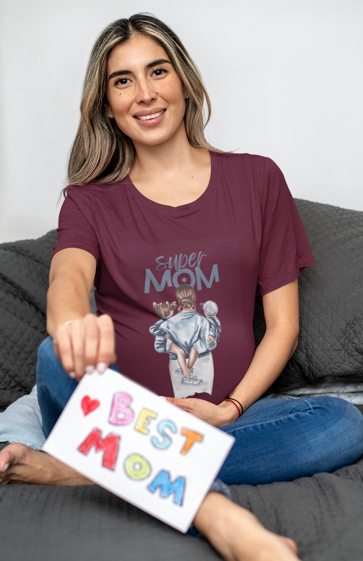 Super Mom – The Heart of the Family Womens Classic Crew T-Shirt.