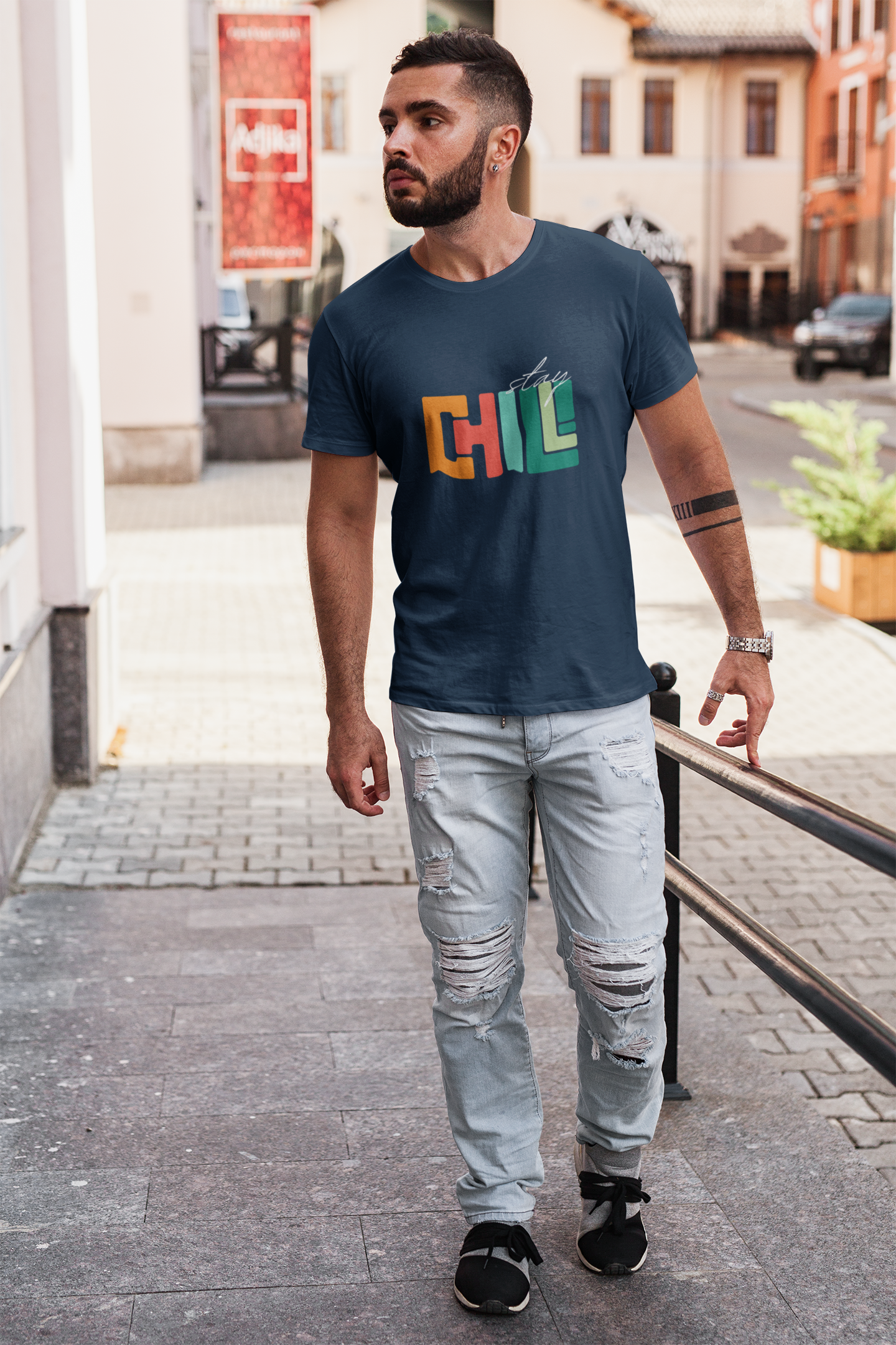 Stay Chill — Retro Vibe Unisex Classic Crew T-Shirt.