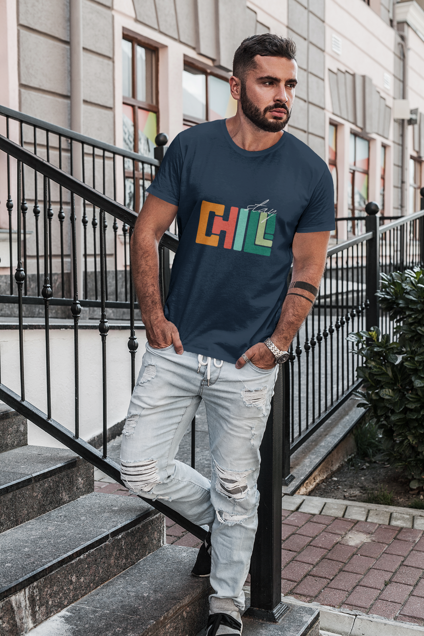 Stay Chill — Retro Vibe Unisex Classic Crew T-Shirt.